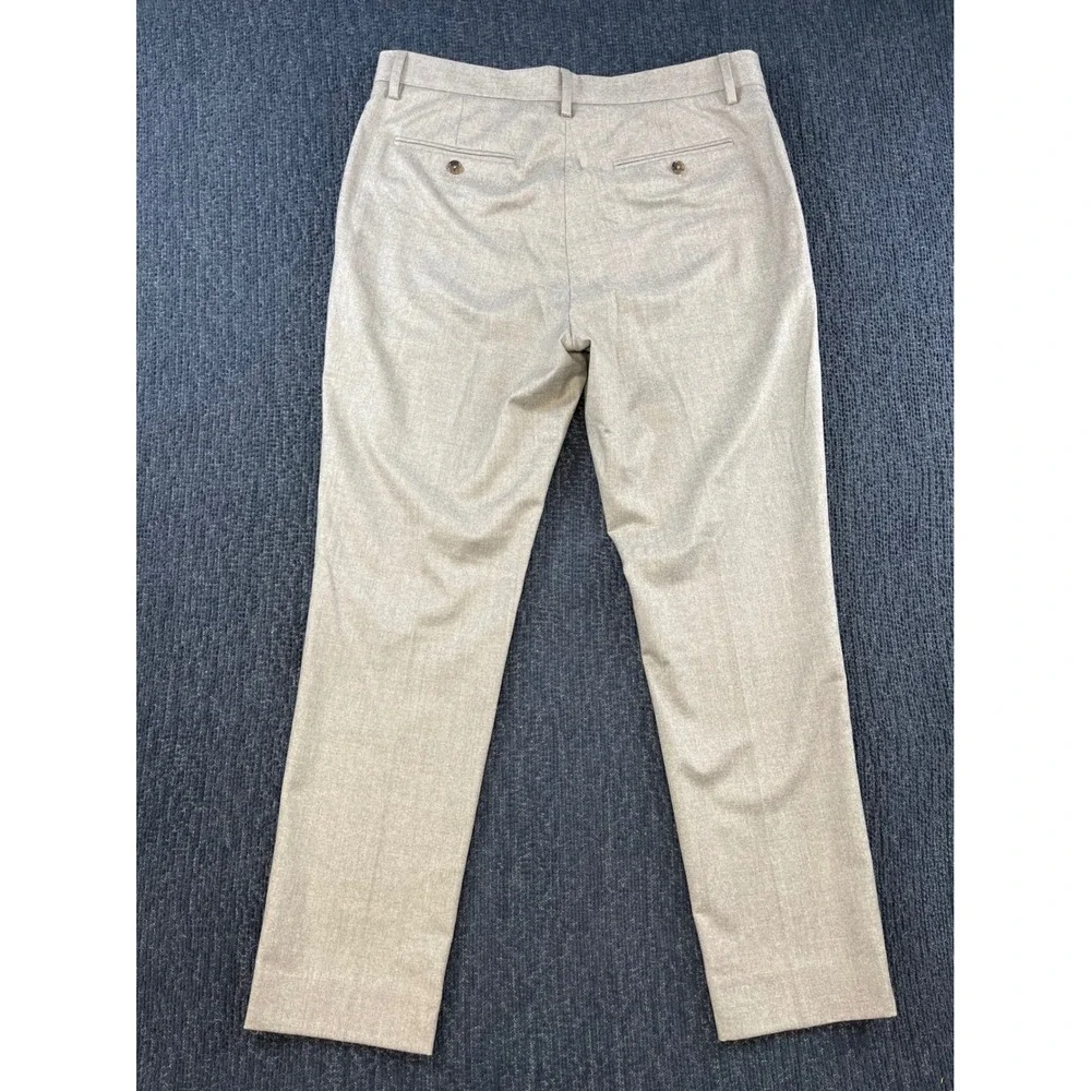 Banana Republic Tailored Slim Fit Vitale Barberis Canonico Wool Pants Tan 33S